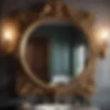 Victorian-inspired bathroom with ornate mirror