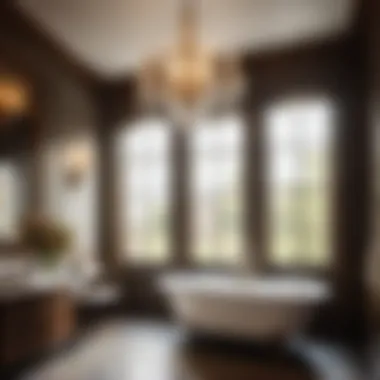 Vintage Chandelier Adding Charm to Victorian Bathroom Victorian-inspired bathroom with vintage chandelier