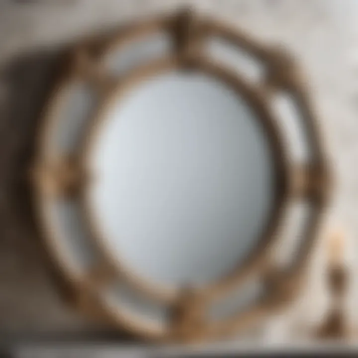Victorian Mirror with Beveled Edges and Etched Patterns