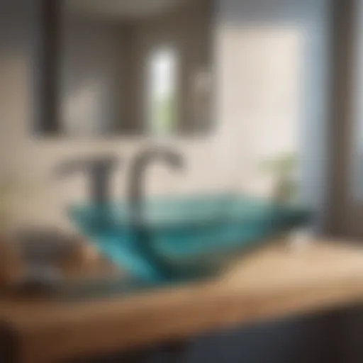 Modern Design of Vigo Glass Vessel Sink Sleek Vigo glass rectangular vessel sink showcasing modern design