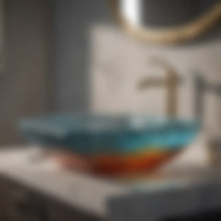 Luxurious Glass Material of Vigo Sink Detailed view of Vigo sink's luxurious glass material