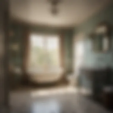 An atmospheric vintage bathroom setting with soft lighting and classic decor, evoking nostalgia and emotion.