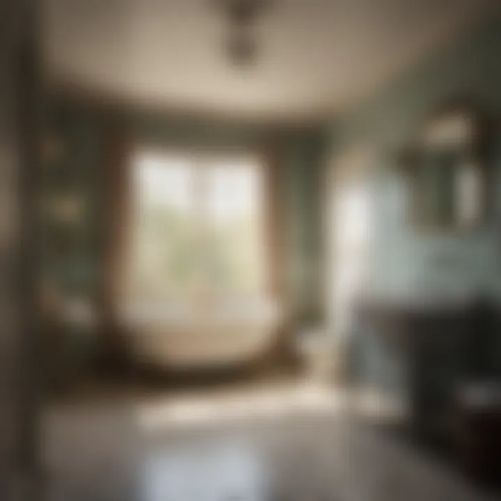 An atmospheric vintage bathroom setting with soft lighting and classic decor, evoking nostalgia and emotion.