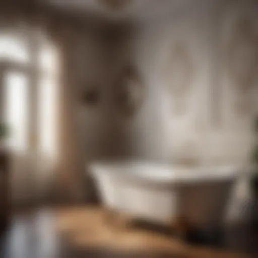 An elegant vintage bathtub adorned with ornate fixtures, showcasing a timeless design aesthetic.