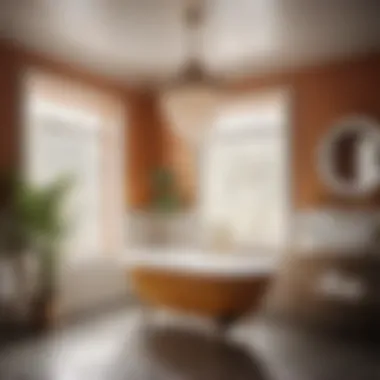 Vintage bathroom design template with retro fixtures