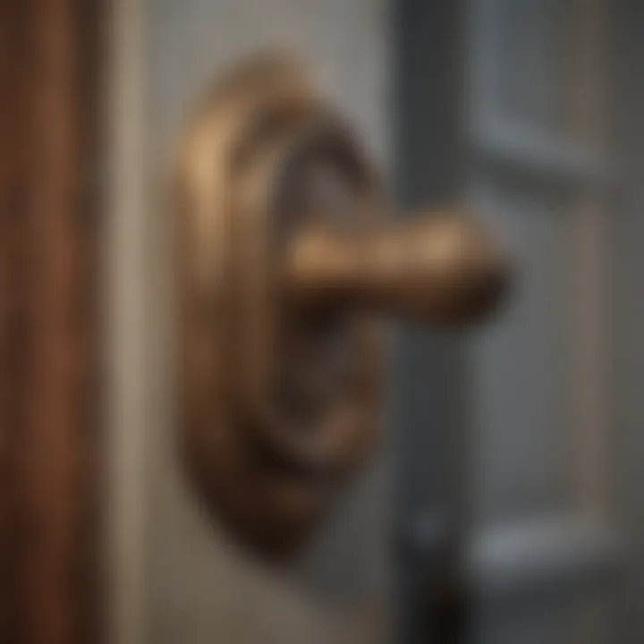 Vintage Door Handle Craftsmanship Close-up of a vintage door handle showcasing craftsmanship