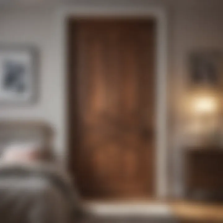 Vintage Door in Modern Bedroom Stylish vintage door integrated into a contemporary bedroom