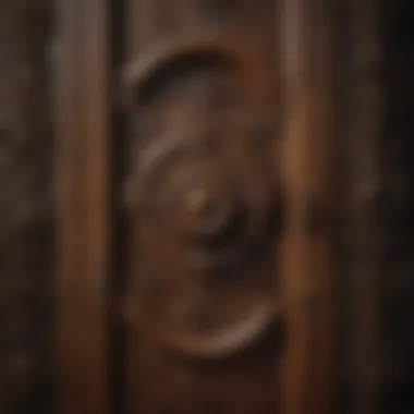 Elegant Vintage Wood Door Elegant vintage wood door with intricate carvings