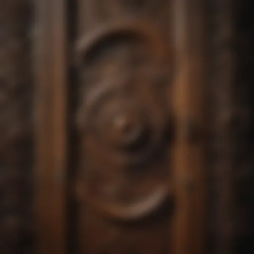 Elegant Vintage Wood Door Elegant vintage wood door with intricate carvings