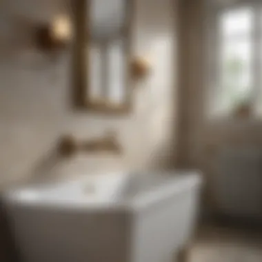 Antique Elegance Vintage brass accents hanging on bathroom wall