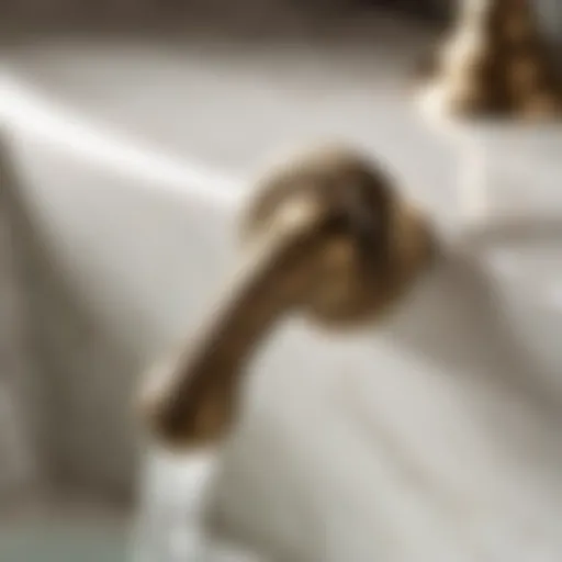 Vintage brass faucet handle with intricate floral design