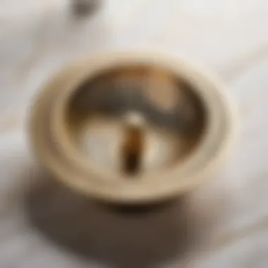 Elegant Brass Grid Strainer with Vintage Charm Vintage Brass Grid Strainer for Bathroom Sink