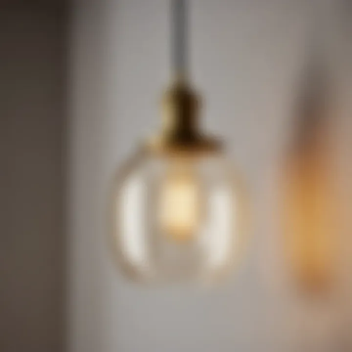 Vintage brass pendant light fixture for bathrooms