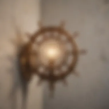 Vintage Brass Ship Wheel Sconce