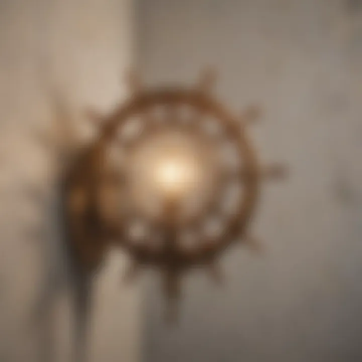 Vintage Brass Ship Wheel Sconce