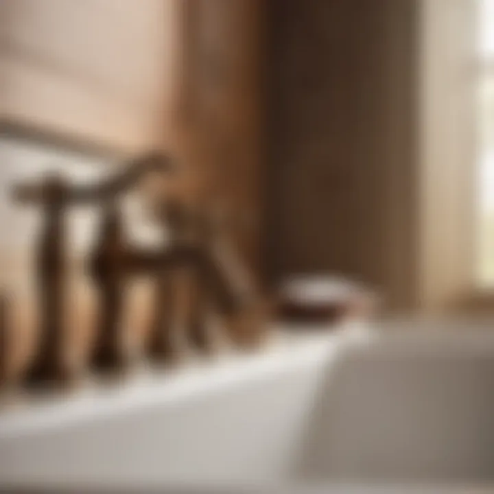 Timeless Bronze Faucet with Rustic Charm Vintage bronze bathroom faucet with a rustic appeal