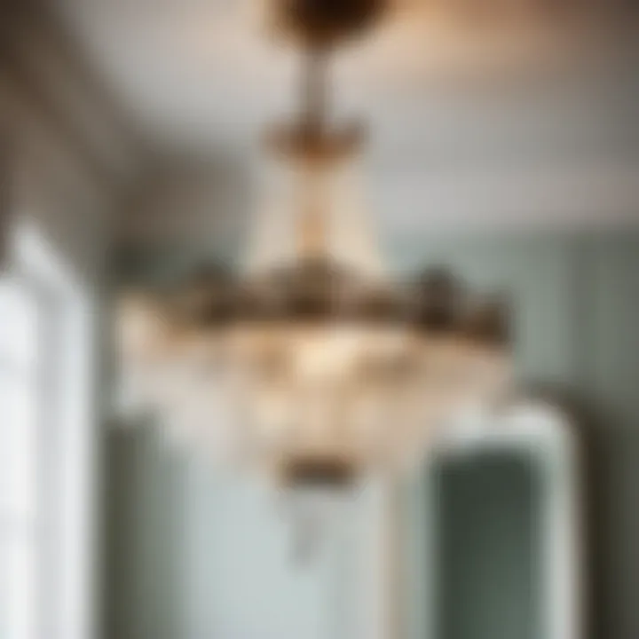 Elegance Illuminated Vintage Chandelier in Cottage Bathroom