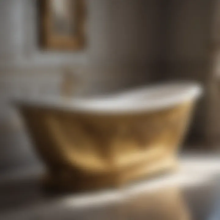 Luxurious Vintage Cinderella Bathtub featuring Gold Accents