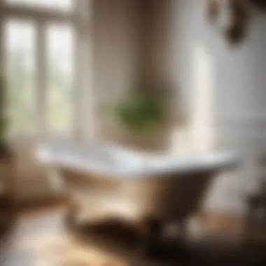 Vintage Clawfoot Bathtub in Farmhouse Bathroom