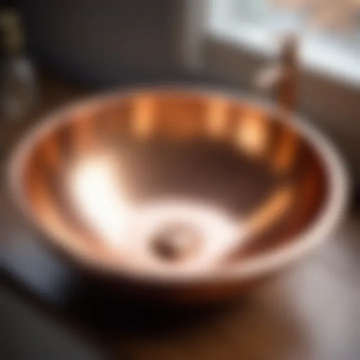 Vintage Copper Bowl Vessel Sink