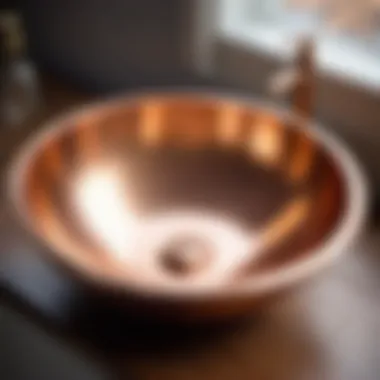 Timeless Charm: Copper Bowl Sink Vintage Copper Bowl Vessel Sink