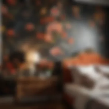 Timeless Floral Elegance Vintage Floral Print on Accent Wall