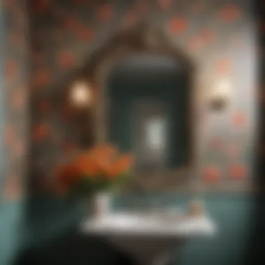Floral Splendor on Vintage Bathroom Walls Vintage Floral Wallpaper
