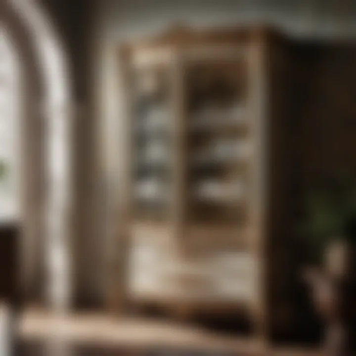 Vintage inspired bathroom cabinet with intricate details