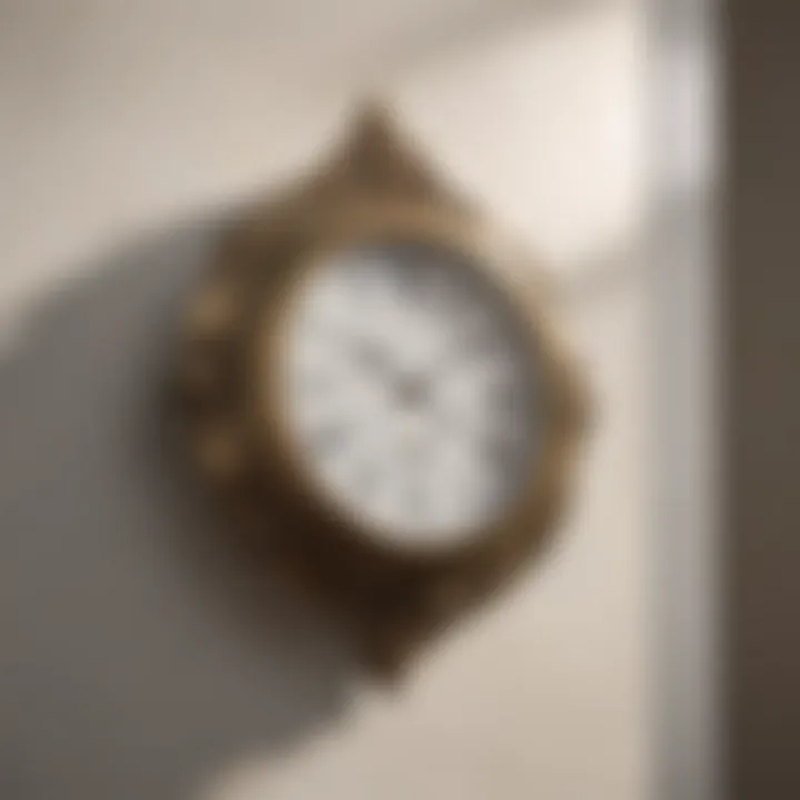 Vintage-inspired brass bathroom wall clock