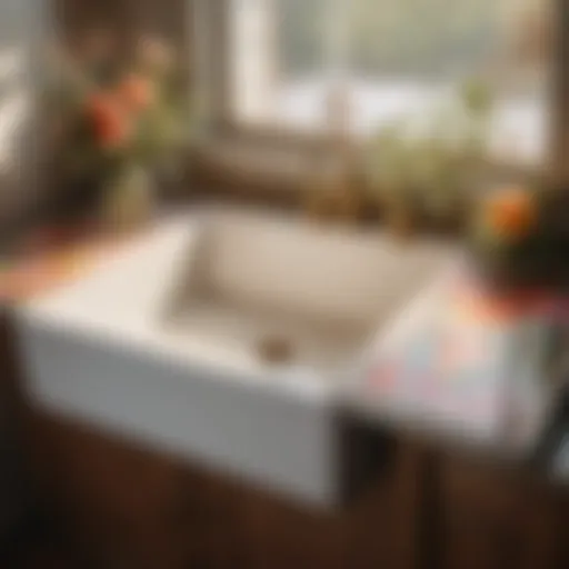 Floral Elegance in Vintage Sink Design Vintage laundry room sink with intricate floral detailing