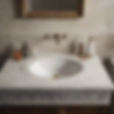 Timeless Elegance Vintage marble countertop of a discontinued bathroom vanity