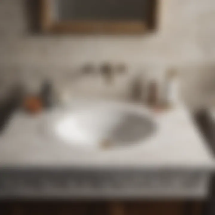 Timeless Elegance Vintage marble countertop of a discontinued bathroom vanity