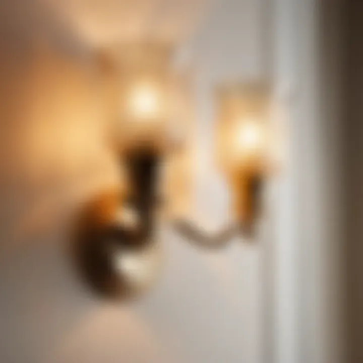 Vintage-Inspired Sconces Casting Warm Glow in Bathroom