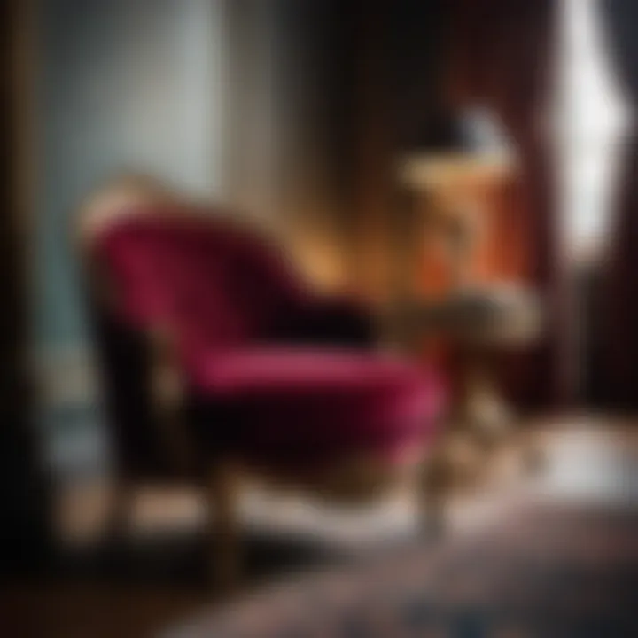 Opulent Velvet Bedroom Chair with Old-world Charm Vintage Velvet Bedroom Chair