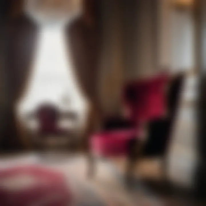 Vintage velvet chair in a bedroom with a touch of luxury