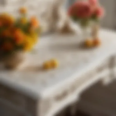 Vintage white desk with intricate floral carvings