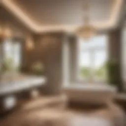 Luxurious bathroom with vinyl plank flooring