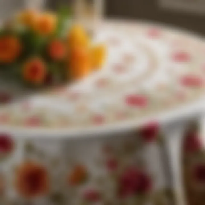 Elegant Vinyl Tablecloth in Floral Design