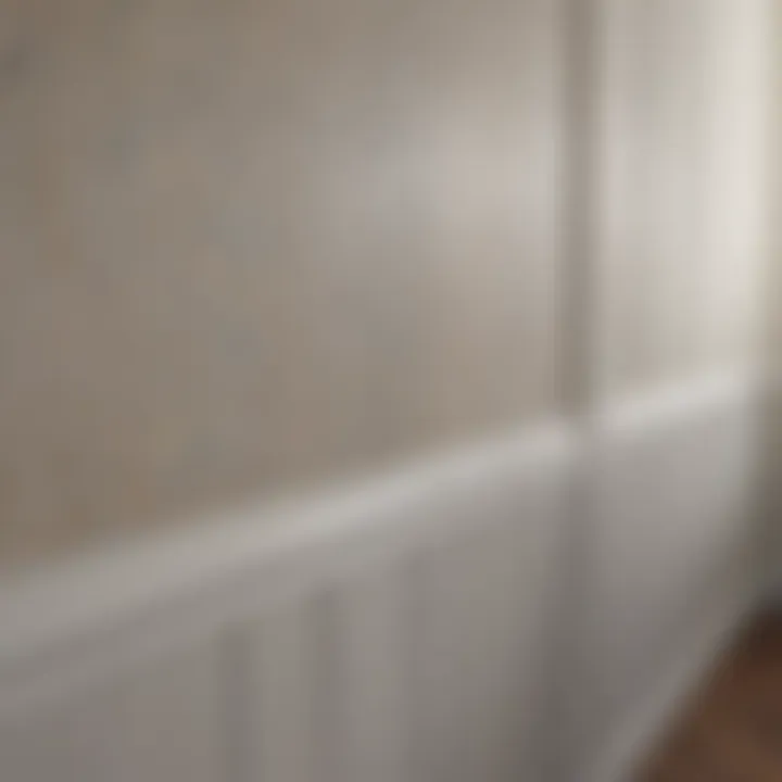 Close-up of different wainscoting materials suitable for bathrooms