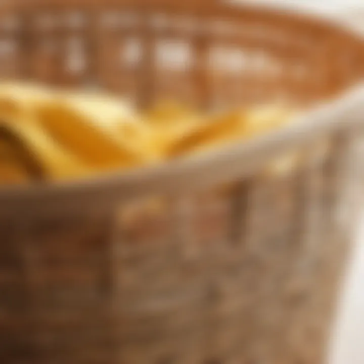 Close-up of durable round laundry basket material