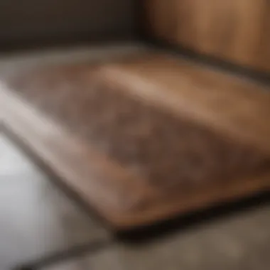 Craftsmanship in Walnut Bath Mats Close-up of walnut bath mat highlighting craftsmanship