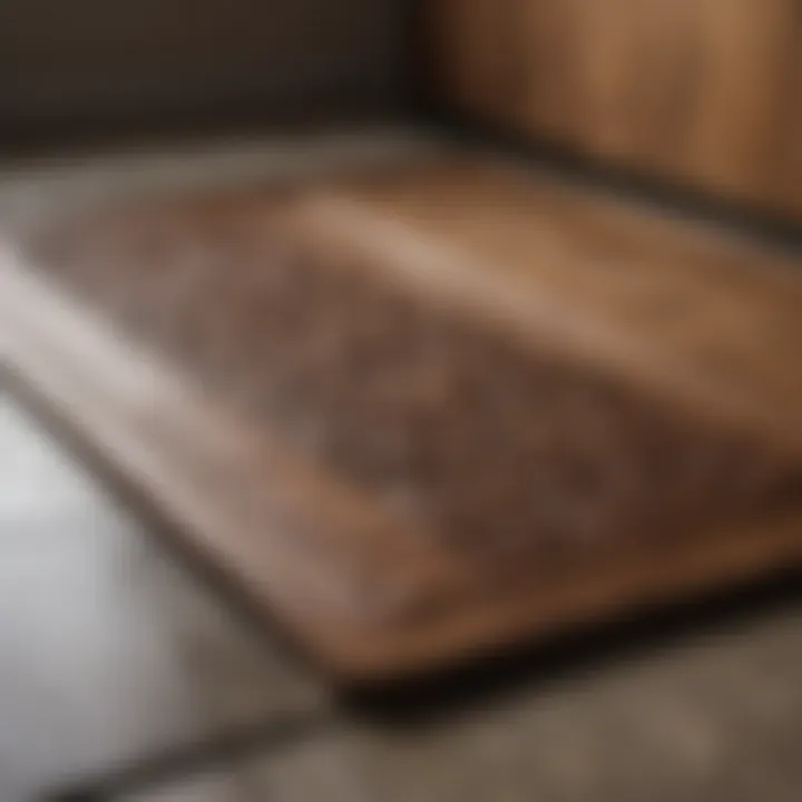 Craftsmanship in Walnut Bath Mats Close-up of walnut bath mat highlighting craftsmanship