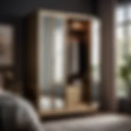 Elegant Wardrobe Armoire with Mirrored Doors