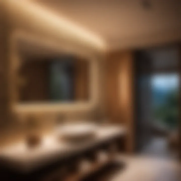 Warm Ambient Lighting in Cozy Bathroom Setting