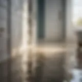 Water damage on bathroom floor