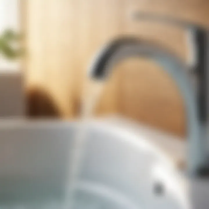 Eco-Conscious Water Conservation Feature Water Droplets on Eco-Friendly Faucet