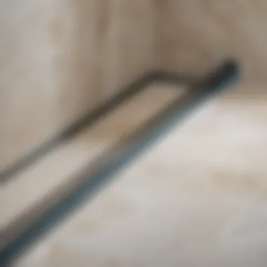 Close-up of water-tight bath shower seal strip installation