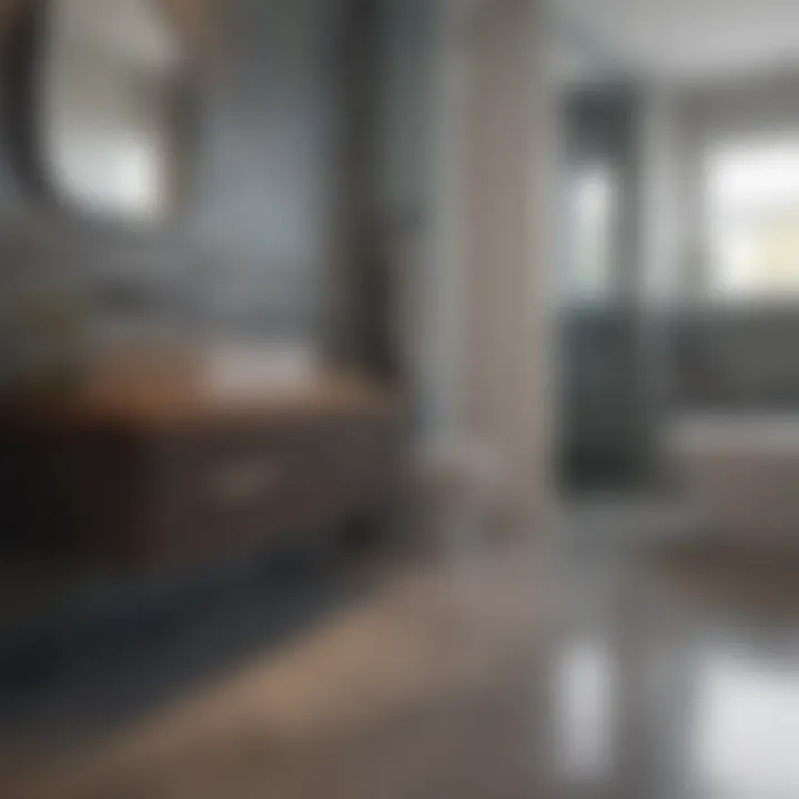 Waterproof baseboard showcasing durability in bathroom setting