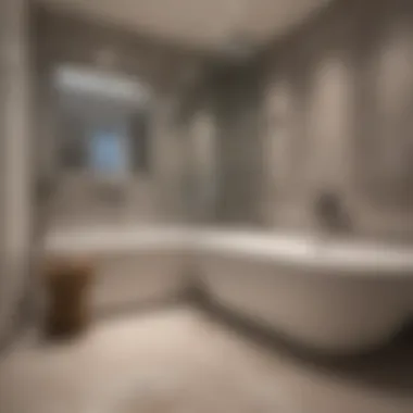 Waterproof baseboard installation process in a bathroom