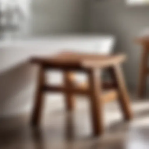 Elegance in Teak: The Ultimate Waterproof Bath Stool Luxurious Teak Wood Bath Stool